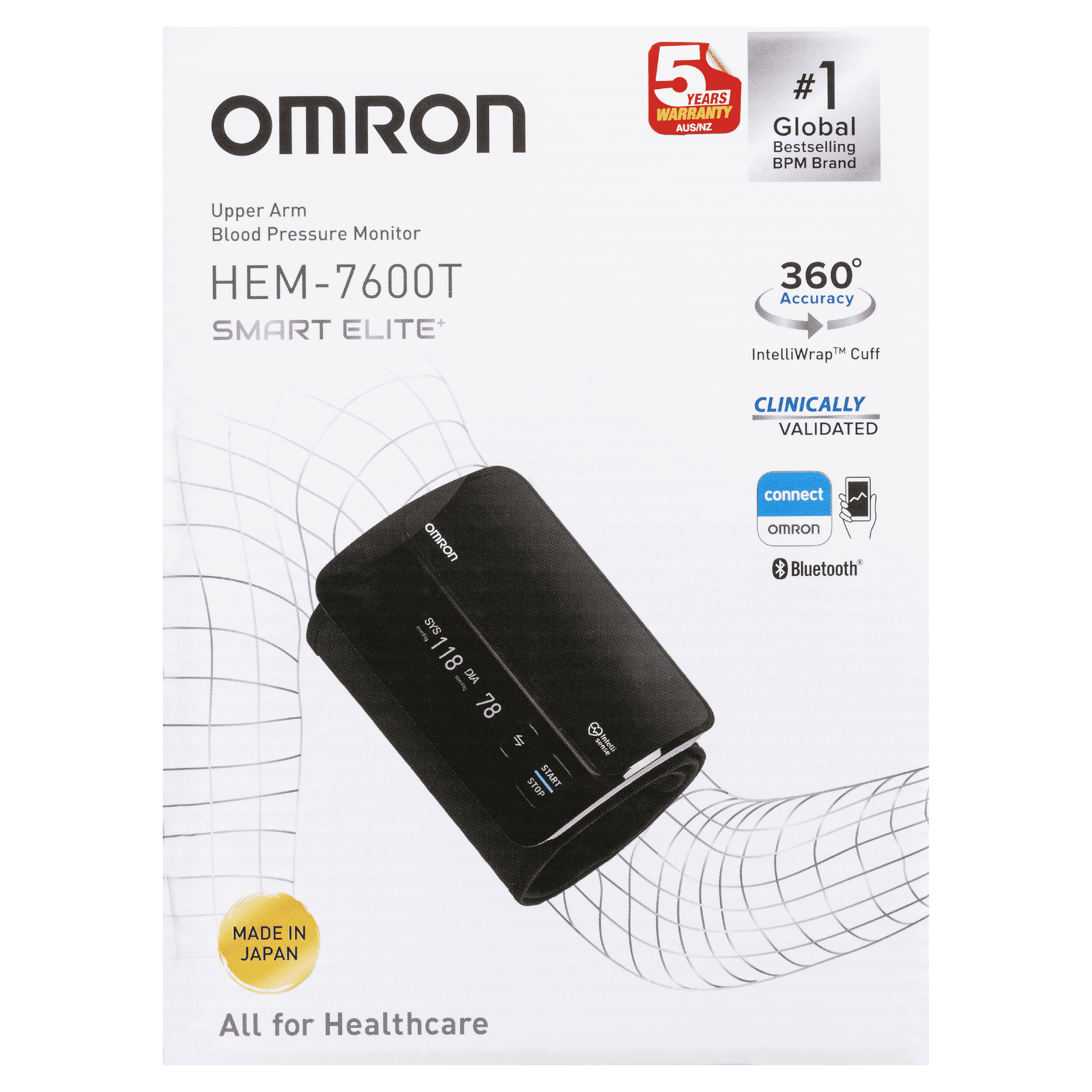 Omron HEM7600T Smart Elite+ Blood Pressure Monitor Bluetooth