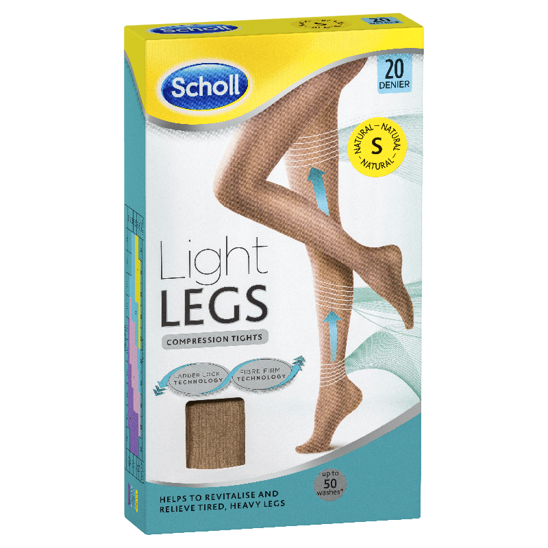 Scholl Light Legs Compression Tights 20 Denier for Tired Legs Natural Small  - Allcare Warehouse