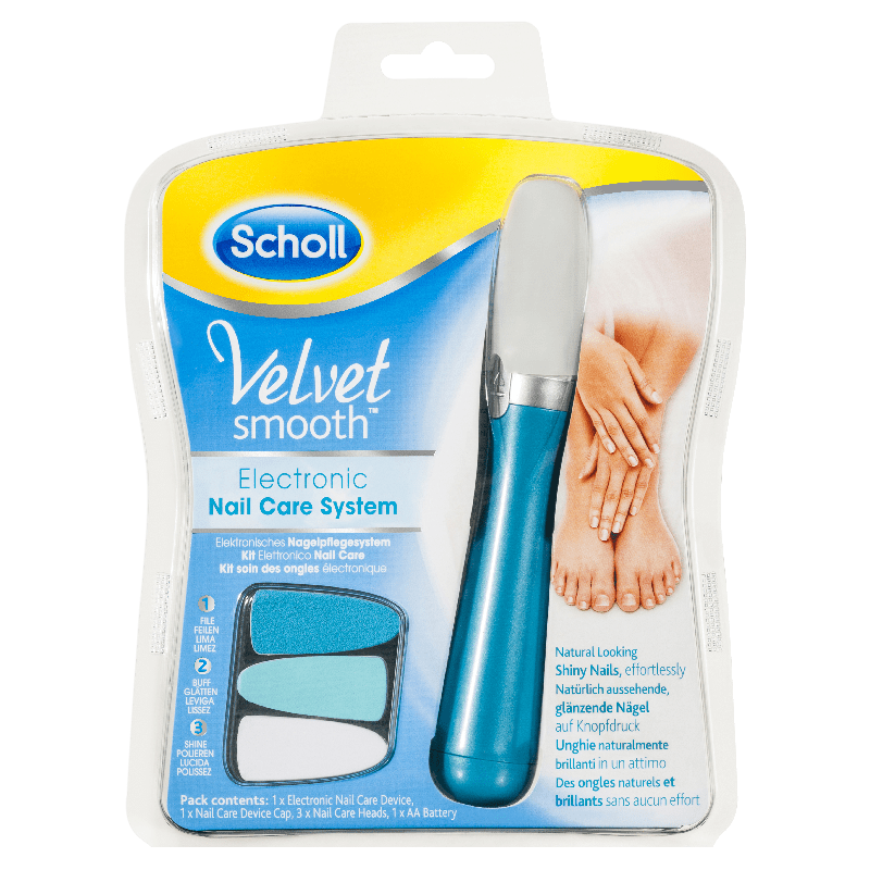 Scholl Velvet Smooth Electronic Nail Care System File Buff And Shine