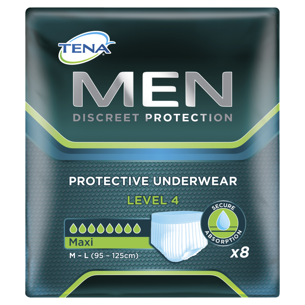Tena Men Discreet Protection Protective Underwear Level 4 Maxi 8 Pack Allcare Warehouse